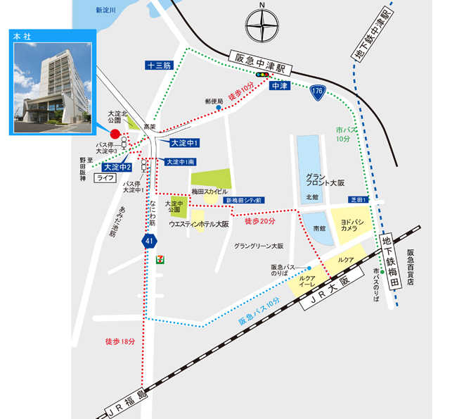 エネゲートの本社地図です。